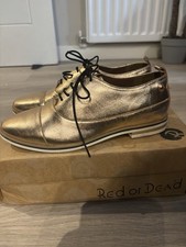  Red Or Dead Gold Brogue Shoes