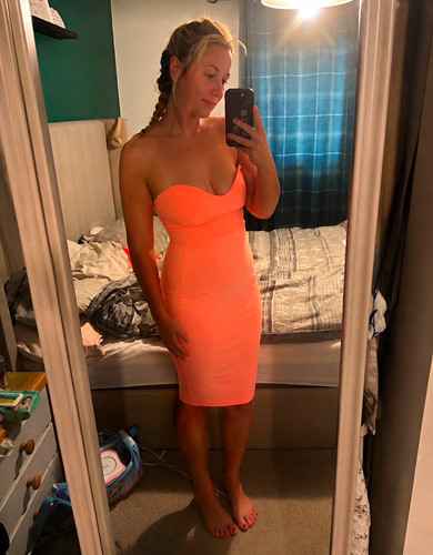 Boohoo orange strapless - orange,
