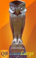 ART DECO OWL BRONZE FIGURINE SCULPTURE STATUE CUBISM WISE BIRD HOT CAST FIGURE