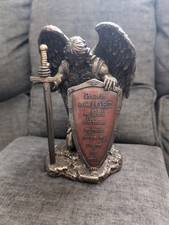Veronese 8 1/2" Praise the Lord Angel Warrior Kneeling Statue Bronze Finish BNIB