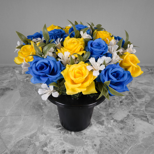 Grave pot artificial silk - grave,