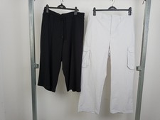 M&S Women's 2pcs Bundle Trousers Size 18 Grey Cargos Black Culottes New F2