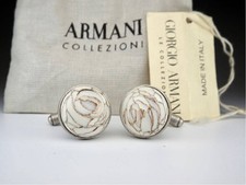 ARMANI White marble cufflinks