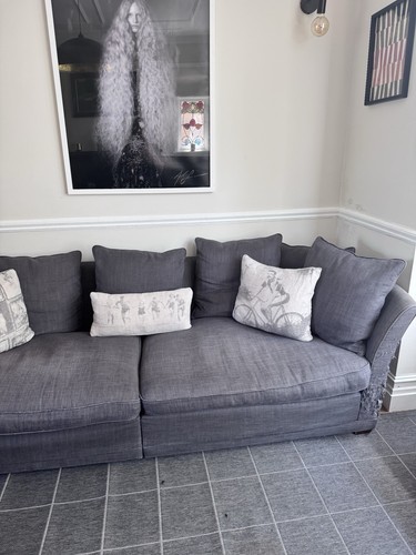 Grey fabric sofa with - grey,