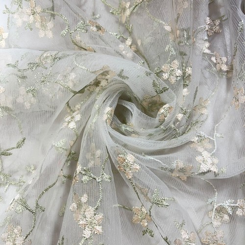 Ivory floral zari - floral, embroidery