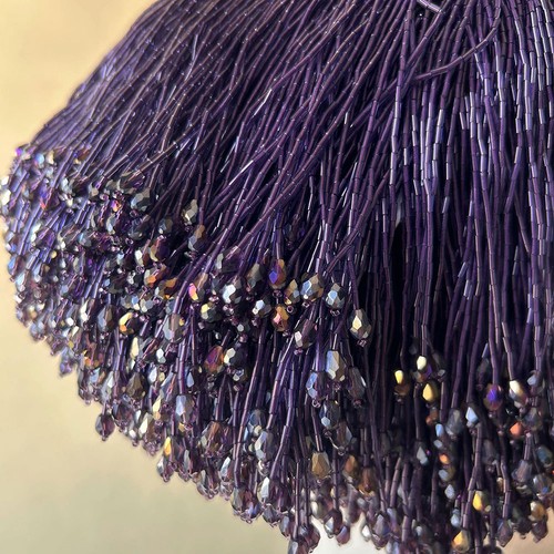 Dangling beaded fringe trim - fringe,