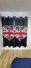 Great Britain Love Heart Flag Curtains Blackout Curtains.