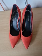 Ladies orange Faux Suede Court