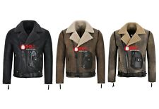 Mens RAF B3 Sheepskin Jacket Real Leather Pilot Flying Shearling Jacket ASTER