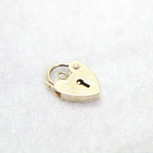9ct gold heart padlock - 9ct, charm