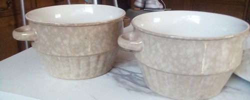 Two stacking ceramic soup - stacking,
