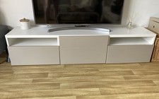 IKEA White/Taupe TV Unit. 2 Drawers & 1 Cupboard. Fully Assembled 180 x 40 x 39