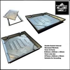 Double Sealed Recessed Internal Manhole Cover & Frame 530mm x 530mm x 60mm