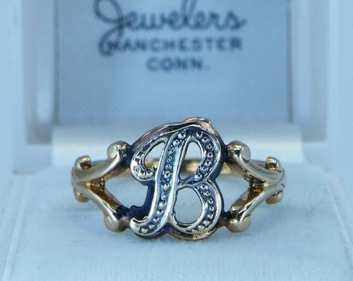 14k victorian letter - victorian, "b"