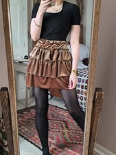 Draped Ruffle Mini Skirt Honey