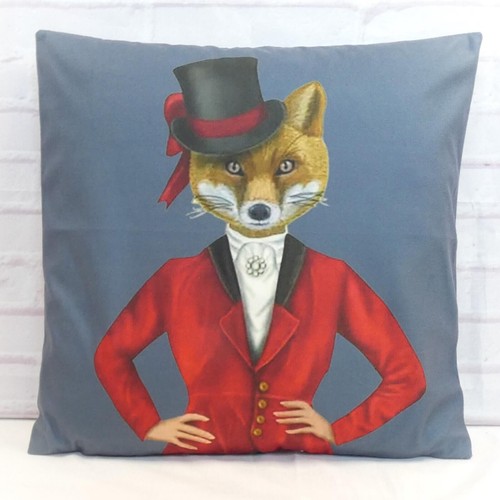 Lady fox steampunk cushion - steampunk,