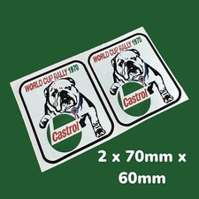 Castrol World Cup 1970 Rally Classic Vinyl Sticker Ford Escort Oil Jug Can Pour