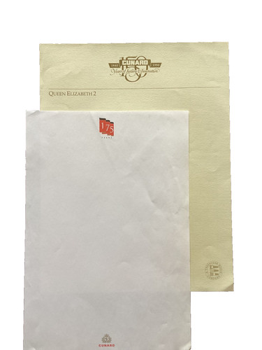 Cunard writing paper - paper, &