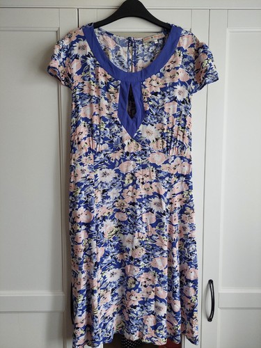 New blue floral cut out - cut, dress