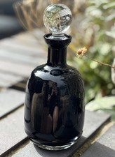 Amethyst ‘Art Glass’ White Crystal Italy Stoppered Bottle 20cm Large Perfume