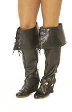 FDC Adult Leatherette Pirate Boot Covers Highway Man Santa Clause Unisex