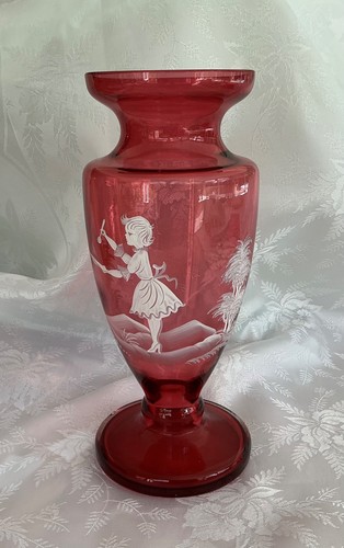 Vintage mary gregory cranberry - gregory,