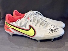 Thiago Silva signed match worn used Nike Tiempo football boots Chelsea Brazil