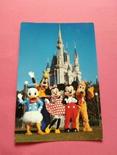 1996 Postcard Of Disney Characters & Cinderella Castle, Walt Disney World. USA.