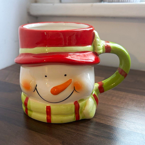 Ceramic snowman figural - ceramic,