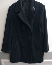 Ladies Charcoal Woollen Coat Size 16 by BHS