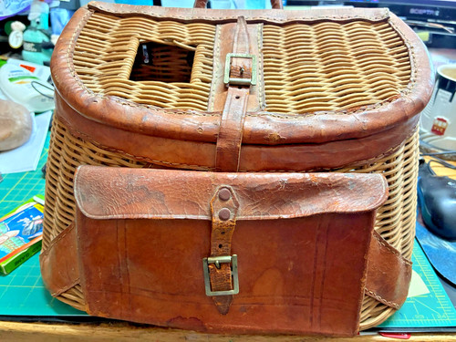 Vintage fishing creel wicker - vintage,
