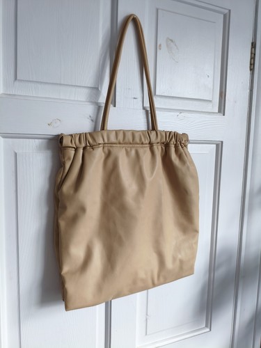 Zara beige pleather tote bag - zara,