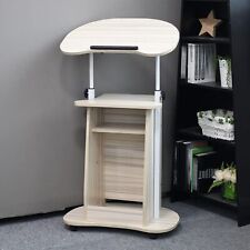 Height Adjustable Mobile Desk Sit Stand Home Office Workstation Wheels & Storage