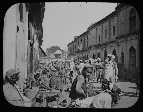 Busy indian street scene c1910 - busy,