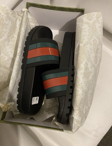 Gucci sliders black - sliders, black/red/green