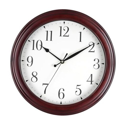 Wall clock wood inch - wood, 14