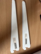 ROTHLEY WHITE TWIN SLOT WALL BRACKETS HEAVY DUTY STORAGE SHELVES SHELVING pack2