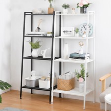 4Tier Ladder Shelf Bookcase Shelving Storage Unit Metal Plant Stand Display Rack