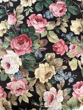 Arthur Sanderson Chelsea Glazed Chintz Dark Background One Metre Fabric