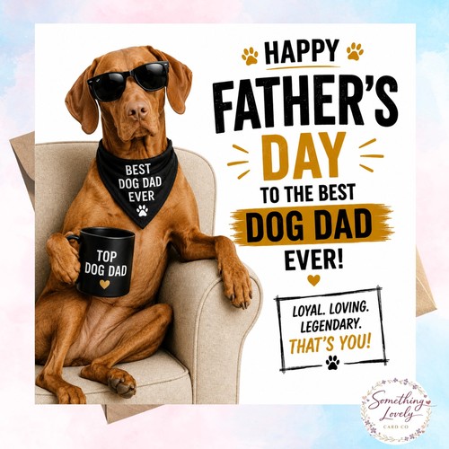 Funny vizsla fathers day - day, card