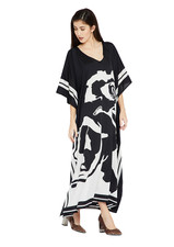 Satin silk kaftan dress - satin,