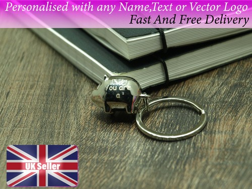 Personalised pig shape keyring - personalised,