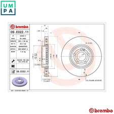 2x BRAKE DISC 09.E022.11 FOR
