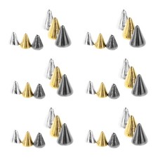  3 Boxes Nail Supplies Cone Spike Charms Art Decoration Metal Rivet Studs