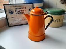 Orange Vintage Enamel Coffee