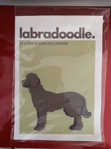 Labradoodle dog print with - labradoodle,