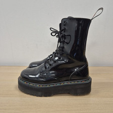Dr Martens Jadon Hi Rainbow Iridescent Black Patent Platform Chunky Boots Uk 5 #
