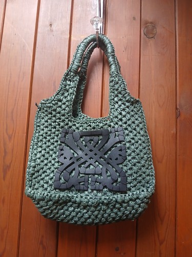 Biba green straw - green, tote