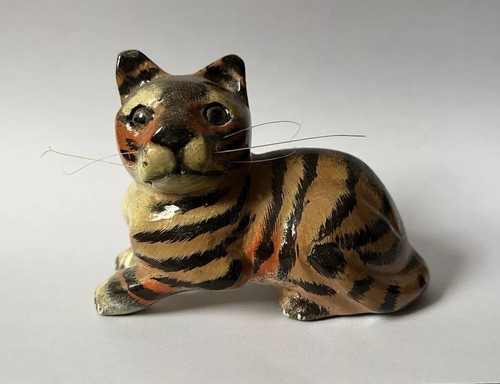 Vintage paper mache tiger - vintage,
