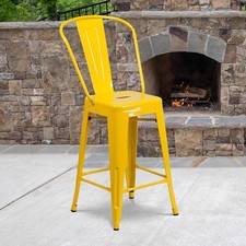 Set of 4 Yellow 24" Metal